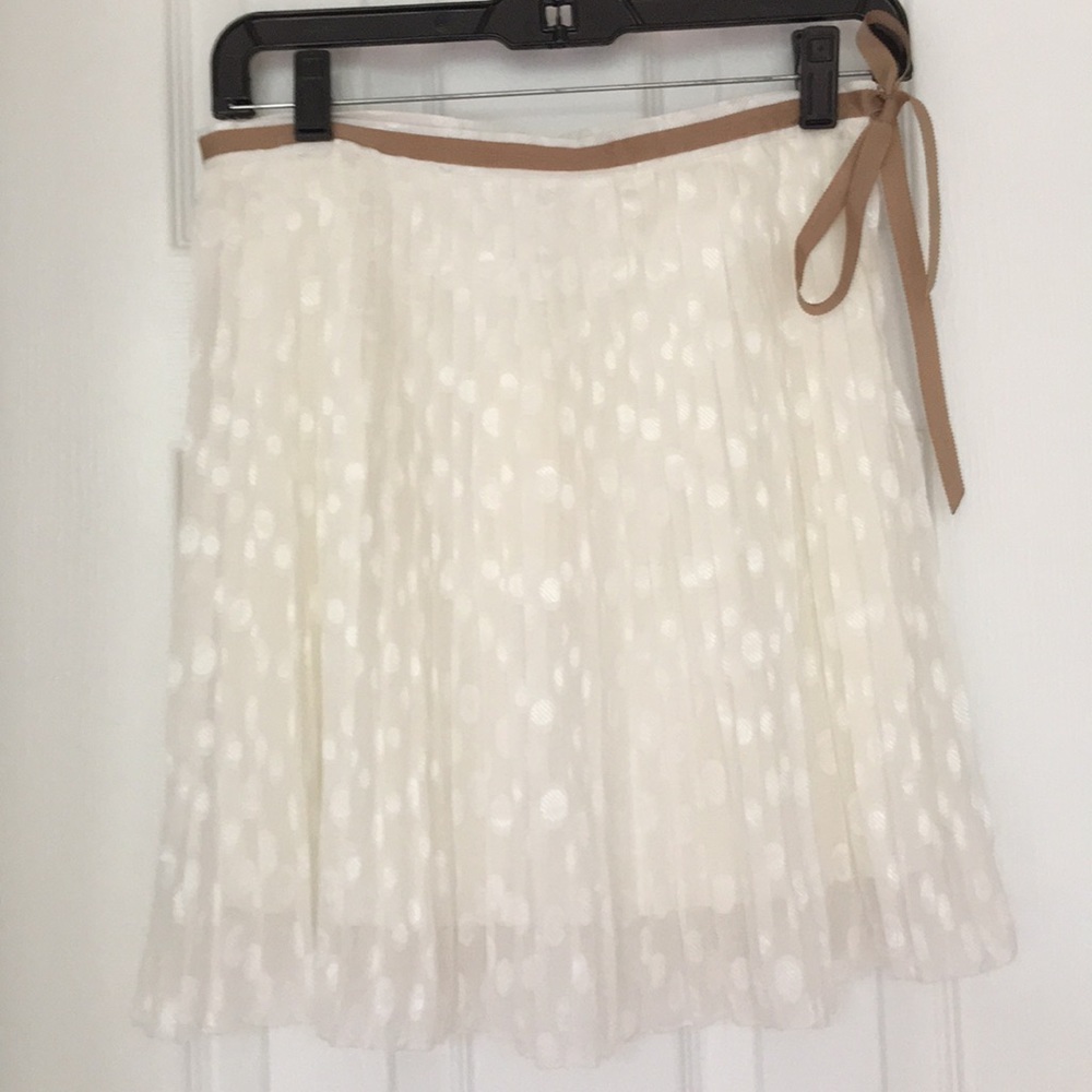 Pleated skirt with dots